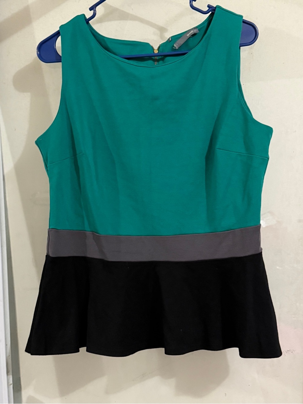 Smart Set Teal Colorblock Peplum Tank